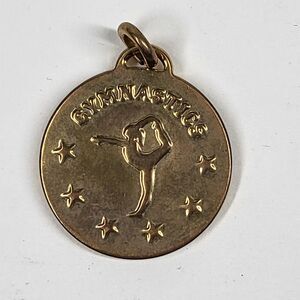 American Girl McKenna Gymnastics Medal Pendant Charm 1" Gold
